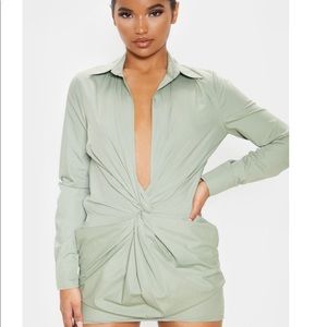 Green shirt dress